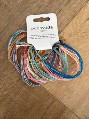 NWT🪩Pura Vida 10 Multicolor String Friendship Bracelets
